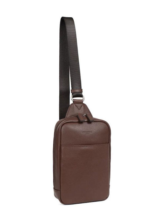 Leather Men's Bag Sling Brown