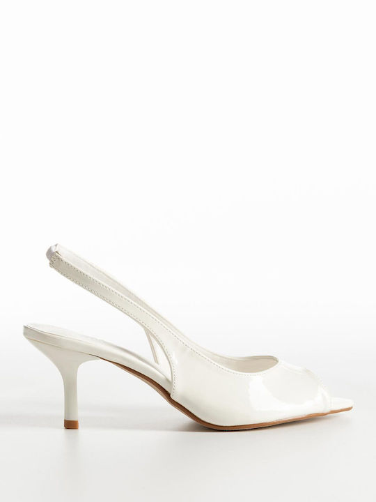 Peep Toe Pantofi cu toc Albe