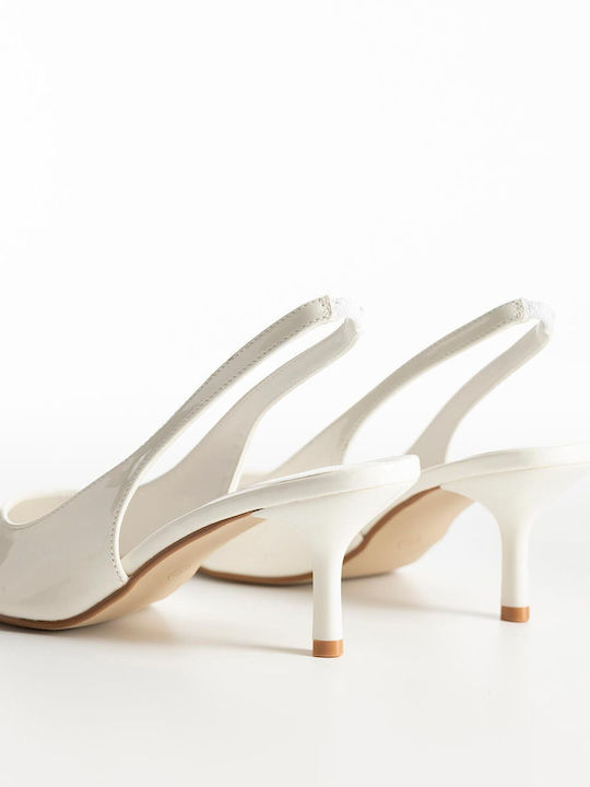 Peep Toe Pantofi cu toc Albe