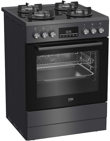Beko Κουζίνα 72lt με Εστίες Υγραερίου Π60εκ. Γκρι