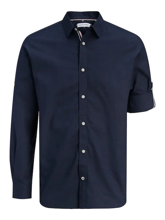 Long-sleeved Cotton Shirt Navy