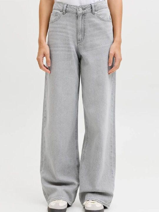 High Waist Women's Jean Trousers in Slim Fit Gray