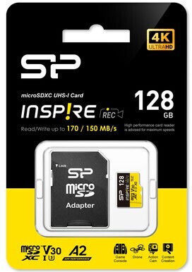 Silicon Power microSDXC Class 10 U3 V30 A1 UHS-I with Adapter