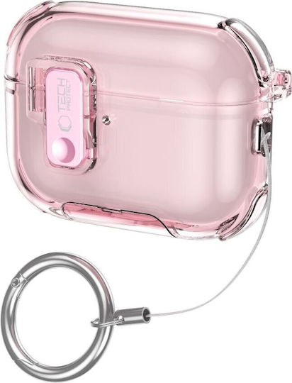 Tech-Protect Case Silicone with Hook in Pink color for Apple AirPods Pro 3