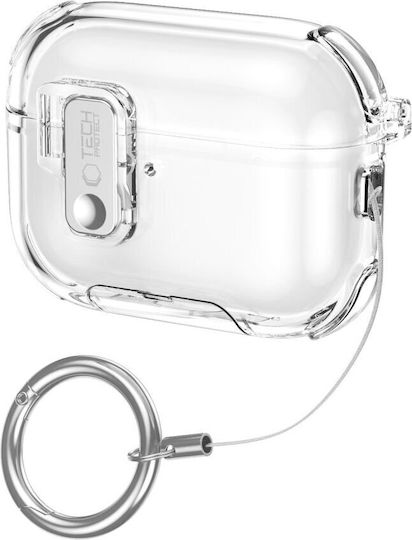 Tech-Protect Case Silicone with Hook in Transparent color for Apple AirPods Pro 3