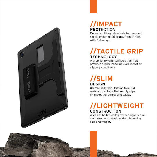 UAG Scout Flip Cover Durable Blacη (Galaxy Tab A7 2020/2022) 22269HB14040