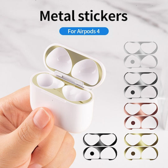 Aufkleber in Silber Farbe für Apple AirPods 4