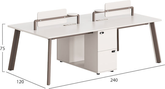 Γραφείο Newline 240x120x75εκ. Κρέμ