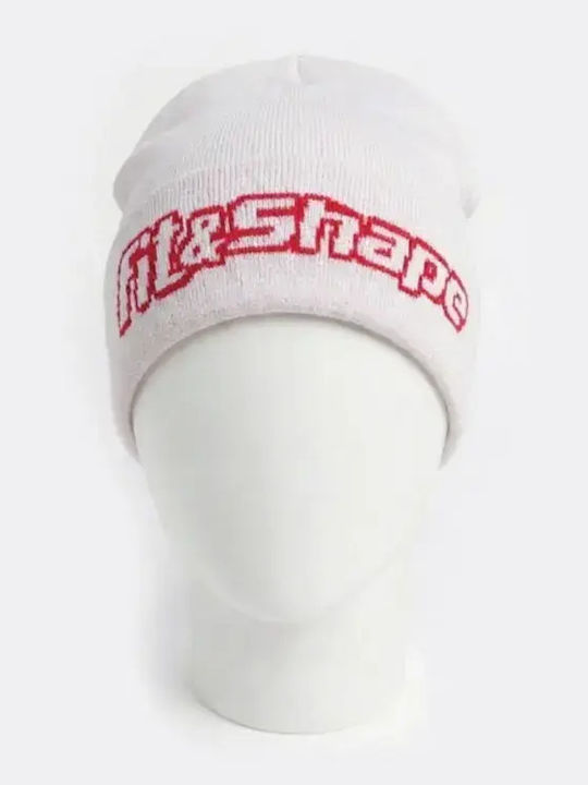 Beanie Unisex Σκούφος Πλεκτός σε Λευκό χρώμα