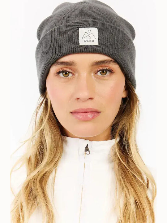 Beanie Unisex Σκούφος Πλεκτός σε Γκρι χρώμα
