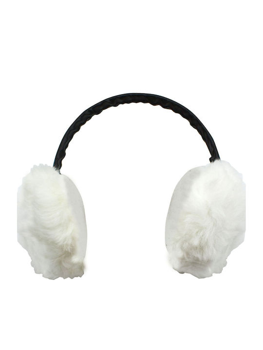 Unisex Earmuff Πλεκτό σε Λευκό χρώμα