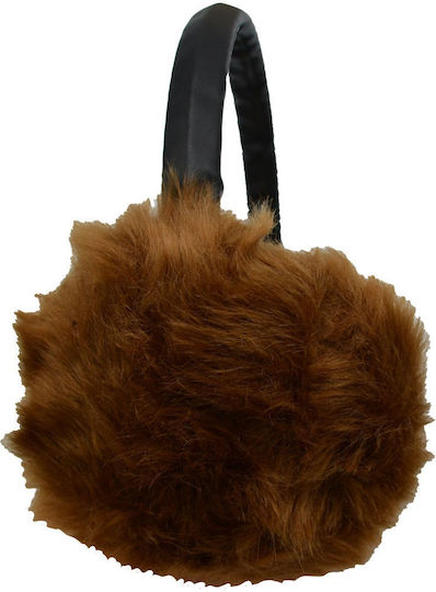 Unisex Earmuff Πλεκτό σε Καφέ χρώμα