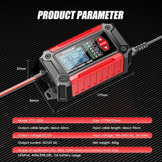 Foxsur FTC-1206 Autobatterieladegerät 12V