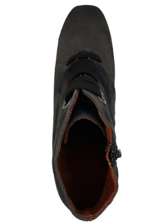 Leder Stiefeletten Damen Gray