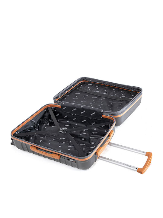 Quasar Valiză de Călătorie Medie Dură Gray/brown cu 4 roți Înălțime 66cm