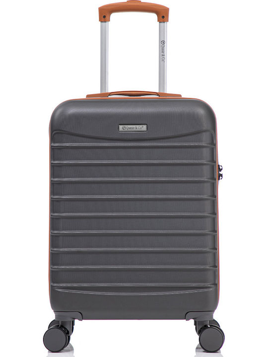 Quasar Valiză De Călătorie Cabină Tough Gri/Maro Cu 4 Roți Înălțime 55 Cm