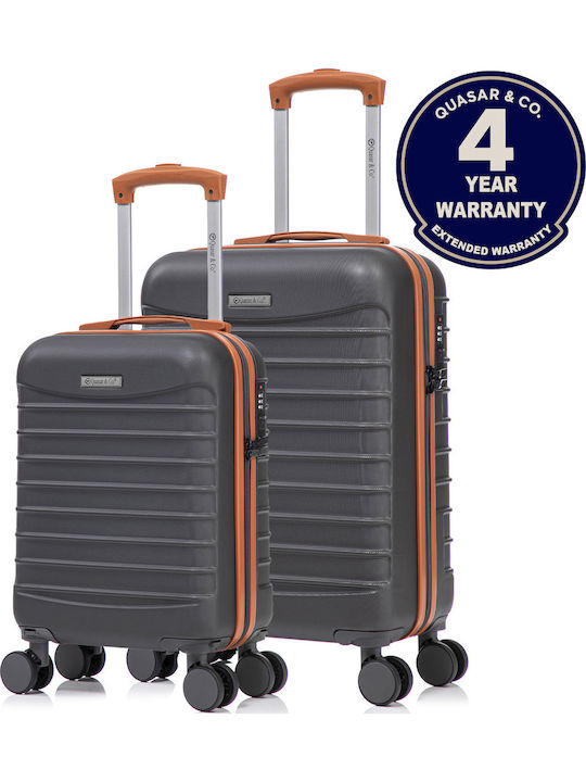 Quasar Valize de Călătorie Dure Gray/brown cu 4 roți Set 2buc