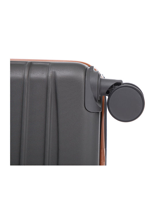 Quasar Valiză De Călătorie Cabină Tough Gri/Maro Cu 4 Roți Înălțime 55 Cm