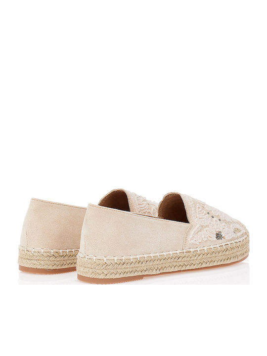 Wildleder Damen Espadrilles in Beige Farbe