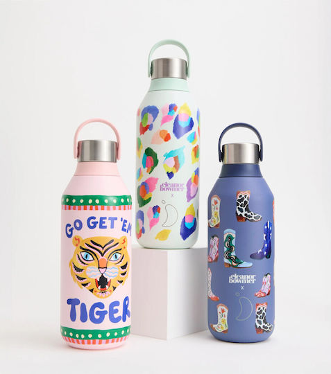 Chilly's Series 2 Eleanor Bowmer Stainless Steel Thermos Bottle 500ml Leopard Print
