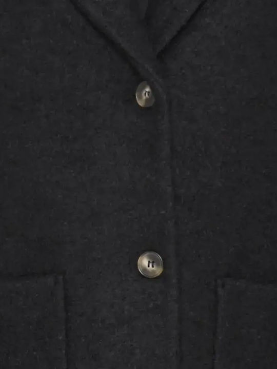 Wolle Damen Black Mantel