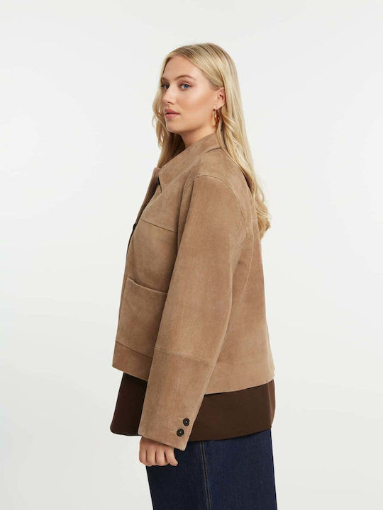 Women's Cardigan with Buttons Beige