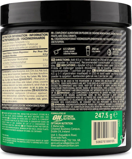 Optimum Nutrition Micronised Creatine Fruit Punch 247.5gr