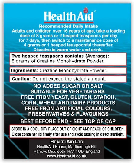 Health Aid Creatine Monohydrate Unflavoured 200gr