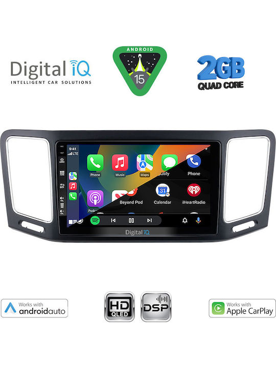 Digital IQ Car Audio System for Volkswagen Sharan 2011-2023 (Bluetooth/USB/AUX/WiFi/GPS/Apple-Carplay/Android-Auto) with Touch Screen 9"