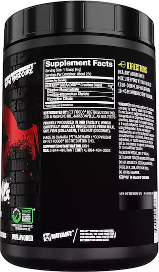 Pure Vita Labs Mutant Creakong Μονοϋδρική Κρεατίνη Unflavoured 1000gr