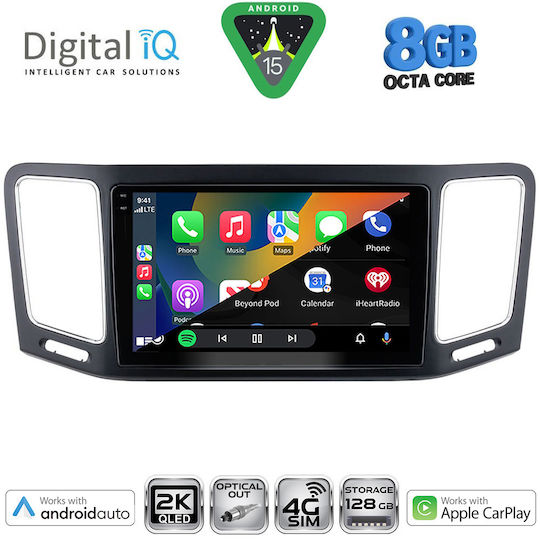 Digital IQ Car Audio System for Volkswagen Sharan 2011-2023 (Bluetooth/USB/AUX/WiFi/GPS/Apple-Carplay/Android-Auto) with Touch Screen 9"