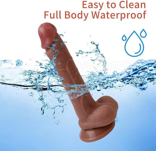 Smd Mr Big Realistic Dildo Dual Layer Silicone Ρεαλιστικό Ομοιώμα Πέους Όρχεις Βεντούζα 22cm Flesh