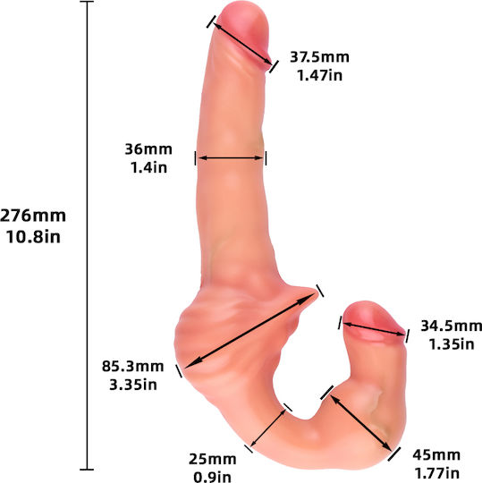 Strapless Strap-on Double-ended Vibrating Dildo