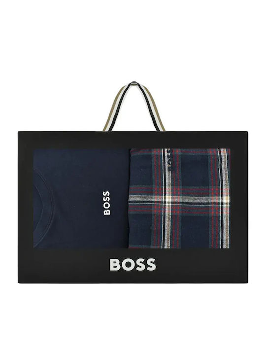 Boss Χειμερινή Ανδρική Πιτζάμα Μπλε