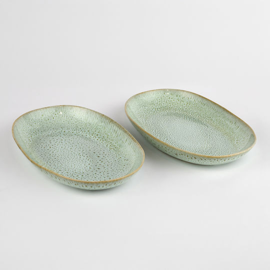 Butlers Tavira Serving Platter Oval Ceramic Green 36cm