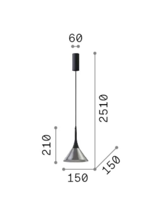 Ideal Lux Cocktail Κρεμαστό Φωτιστικό Μελί 15x15εκ.