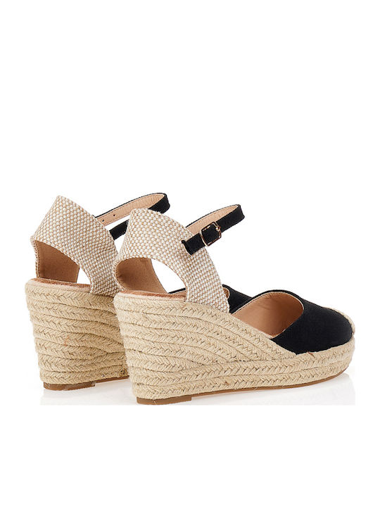 Platforme Dama Tip Espadrile Negre