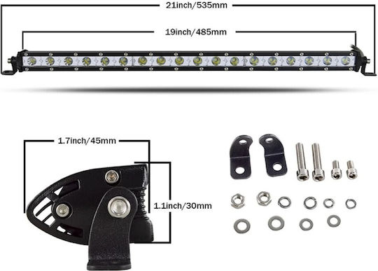Led Super Slim Waterproof Headlight 18 Optonic Led Directional 6000lm-12/24volt Tc-318
