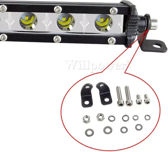 Led Super Slim Aδιάβροχος Προβολέας 12 Optonic Led Κατευθυντικός 6000lm-12/24volt 2τμχ Tc-314