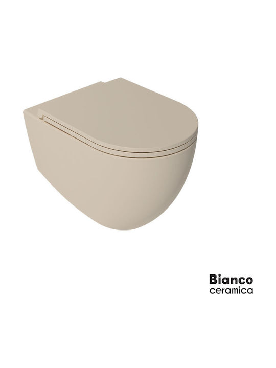 Bianco Ceramica Lenta Wall-Mounted Toilet White