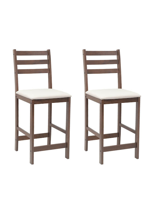 Scaun de exterior Lemn Light Brown 2buc 40x47.5x99.5cm