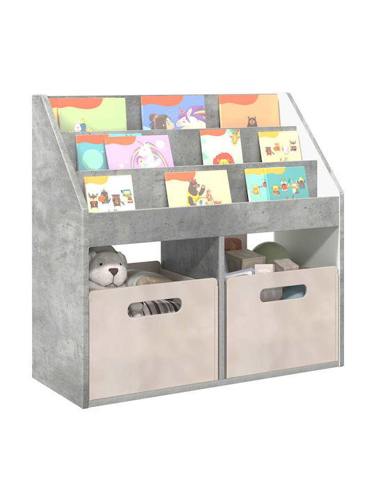 Wooden Floor Bookcase Gray 72.5x29.5x69cm