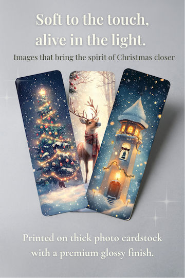 Set 12 Semne de Carte de Crăciun Obro Sweet December Ilustrații Vintage Premium Card Foto Lucios