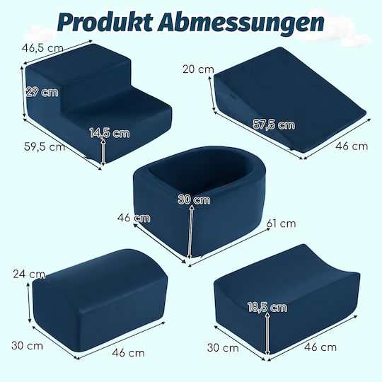 Costway made of Fabric Navy Blue