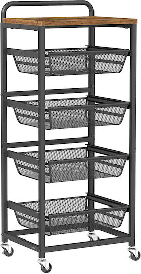 Vasagle Rack de bucătărie Metalic Neagră 5 Sloturi 40x31.7x95cm Vasagle Rack de bucătărie Metalic Neagră 5 Sloturi 40x31.7x95cm