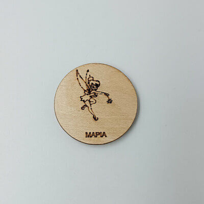 Wooden Personalized Fairy Magnet Tinker Bell Toxhlo