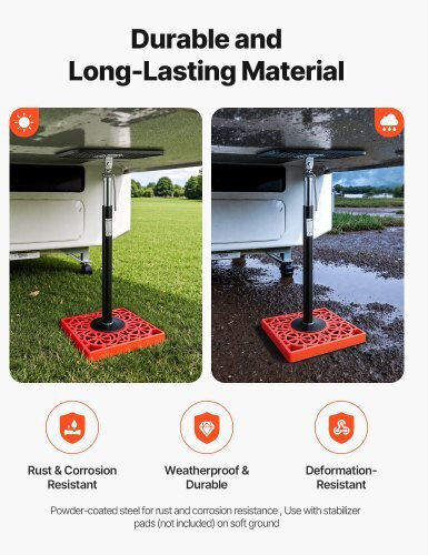 Sliding Support Jack Vevor RV 2 Pieces Sliding Leveling Jack Caravan Support Jacks Steel Electrostatic Paint Caravan Travel Trailer Supports Up To 453.59 Kg Adjustable 541.02 To 48 1219.2 mm