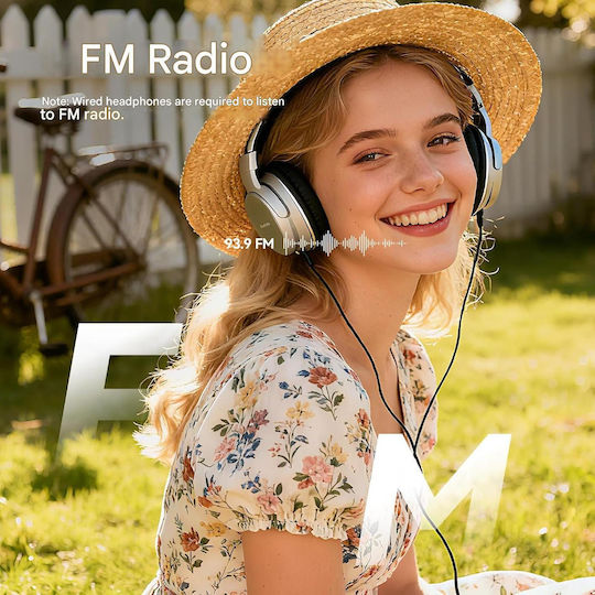 Agptek 64 Gb Mp3 Player Bluetooth 5.3 Ecran de 2.4 Inch Set Căști Cablu Usb Type C Suportă Card Până la 128gb Difuzor Radio Fm E-book Alarmă Portocaliu