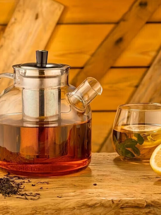 Τσαγιέρα με Φίλτρο Γυάλινη Διάφανη 2000ml