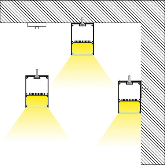 Kelvo Orion Klv-101-0363-v2 Linear Ceiling LED Light 72w 7200lm 120° AC 220-240v IP20 Adjustable White CCT Remote Control 2700k to 6000k Dimmable Lumileds SMD Chip Matte White L120 x W5 x H7.5cm 3 Years Warranty